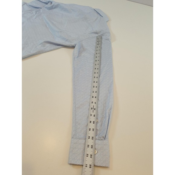 Eton Shirt Mens 15.5 Slim 39 Blue Floral AOP Print Button Up Long Sleeve Cotton - Picture 9 of 11